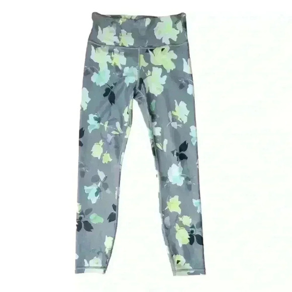 ATHLETA Elation 7/8 Tight Leggings Green grey Floral Small $89 MSRP Powervita - Picture 1 of 10